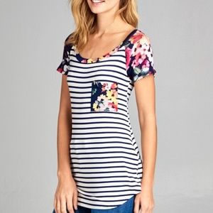 Floral Cap Sleeve T